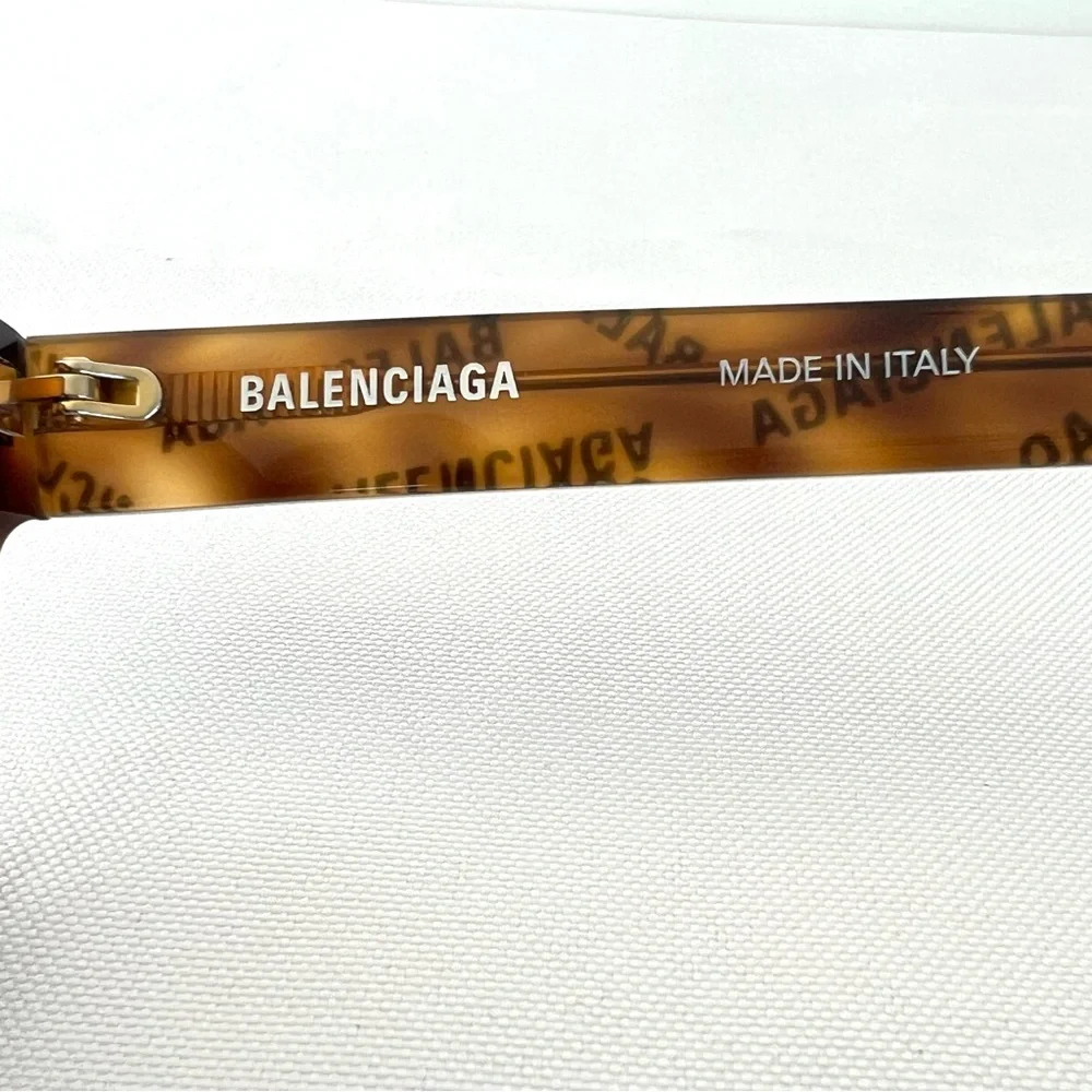 BALENCIAGA BB0077SK Brown Lens Cat Eye Shape Dark Havana Frame Sunglasses NWB #2